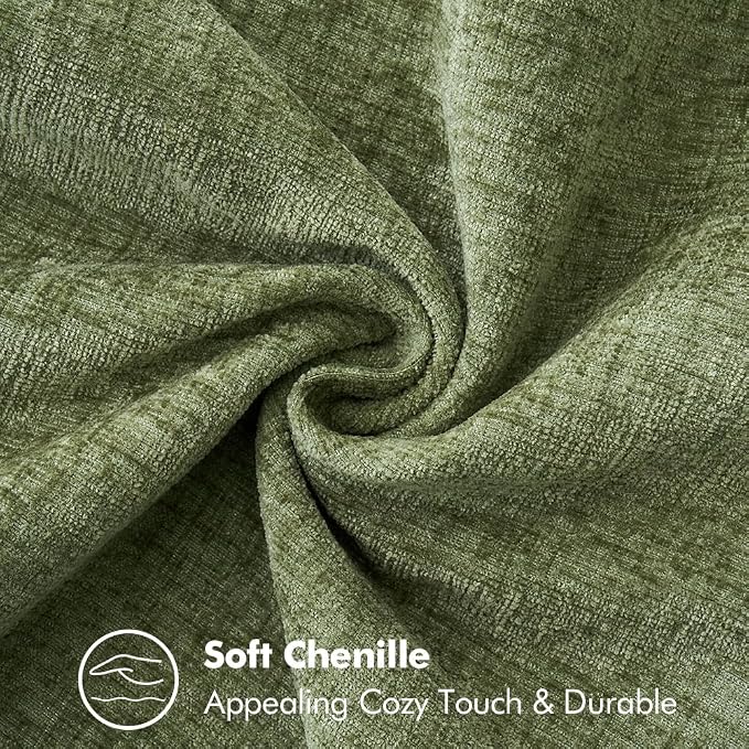 MIULEE Decorative Couch Throw Pillow Covers 22x22 Inch Sage Green 2 Pack | Farmhouse Pillow Covers with Stitched Edge, Soft Chenille Cushion Cases, for Sofa Bed Living Room Home Decor