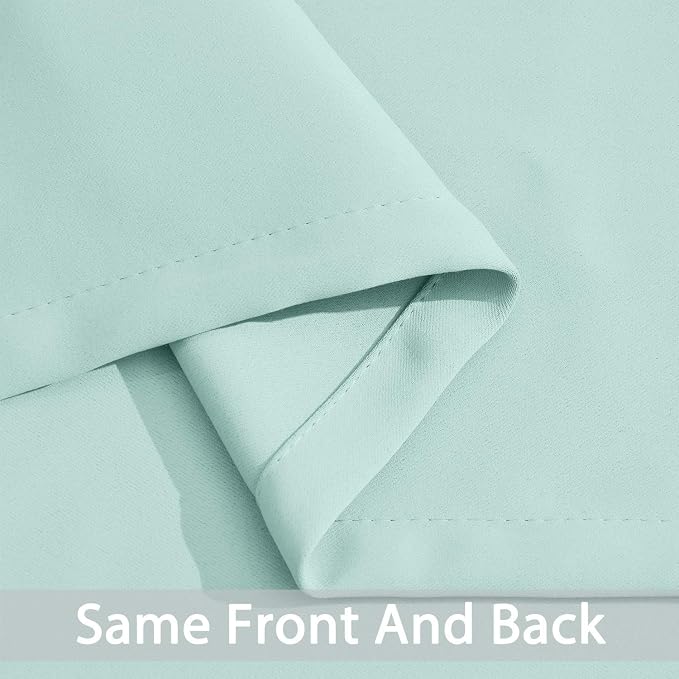 Yakamok Room Darkening Curtains 52x54 inch Length Aqua-Living Room | 2 panels,grommet blackout window treatment,thermal insulated,light blocking drapes,privacy protection,bedroom dining room