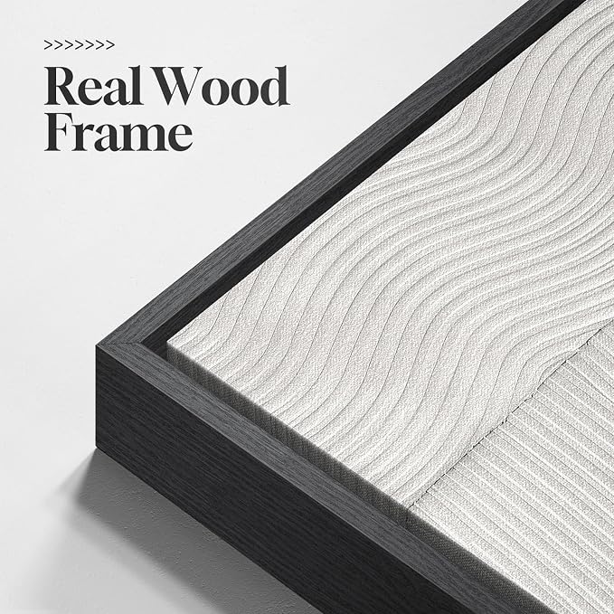 Framed Black and White Modern Abstract Wall Art set, 3 Piece Canvas Prints | Modern Pictures, Black and White Artwork for Walls , Minimalist Canvas Prints, Bedroom Office Paintings Wall Decor,16x24 Inch