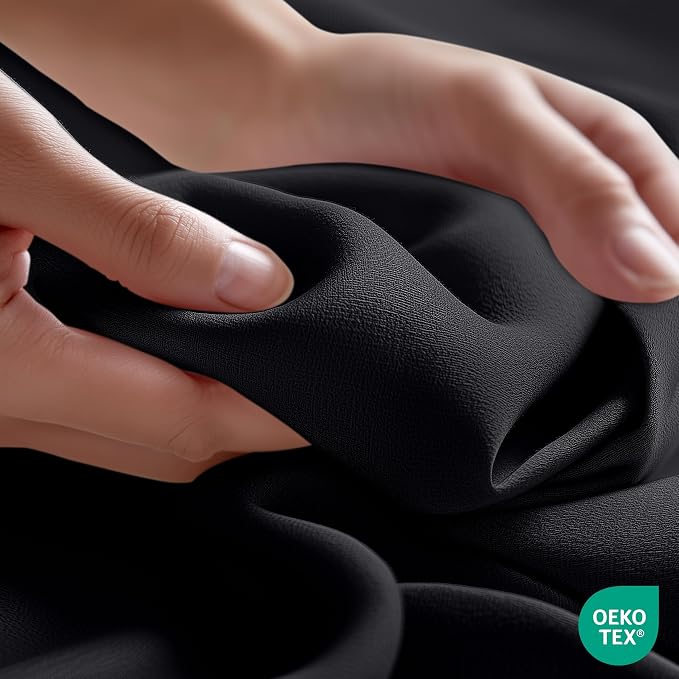 Twin Size Flat Sheet Only, Ultra Soft & Breathable Hotel Sheets, Black | Hotel Bedding, Cooling Comfort, Smooth Feel, Wrinkle & Fade Resistant, Easy Care, Long-Lasting, Machine Washable, OEKO-TEX