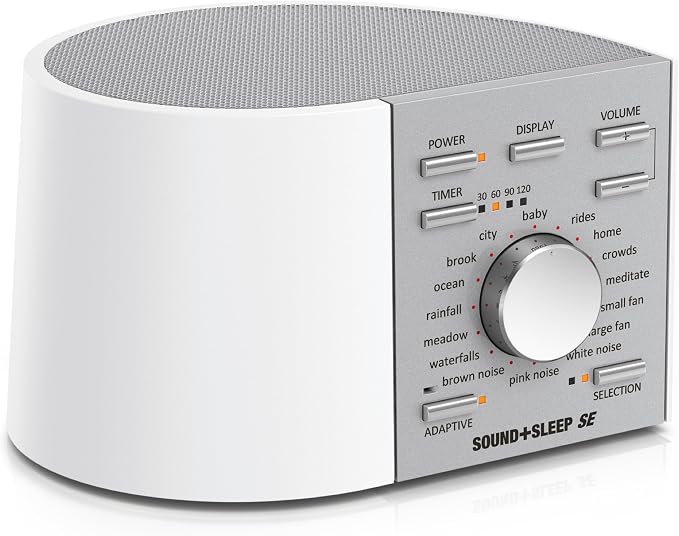 Adaptive Sound Technologies Sound + Sleep SE White Noise Machine, White | White Noise Machine for Focus Support with a Convenient Sleep Timer, Built-in Headphone Jack, and Precision Volume Settings
