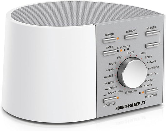 Adaptive Sound Technologies Sound + Sleep SE White Noise Machine, White | White Noise Machine for Focus Support with a Convenient Sleep Timer, Built-in Headphone Jack, and Precision Volume Settings