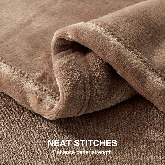 Hansleep King Camel Fleece Blanket, Soft Flannel Bed Blanket | Fuzzy Cozy Blanket 90x108 Inches, Multi-use for Bed, Sofa, Couch, Travel, Camping, All Season Warm Lightweight Cover