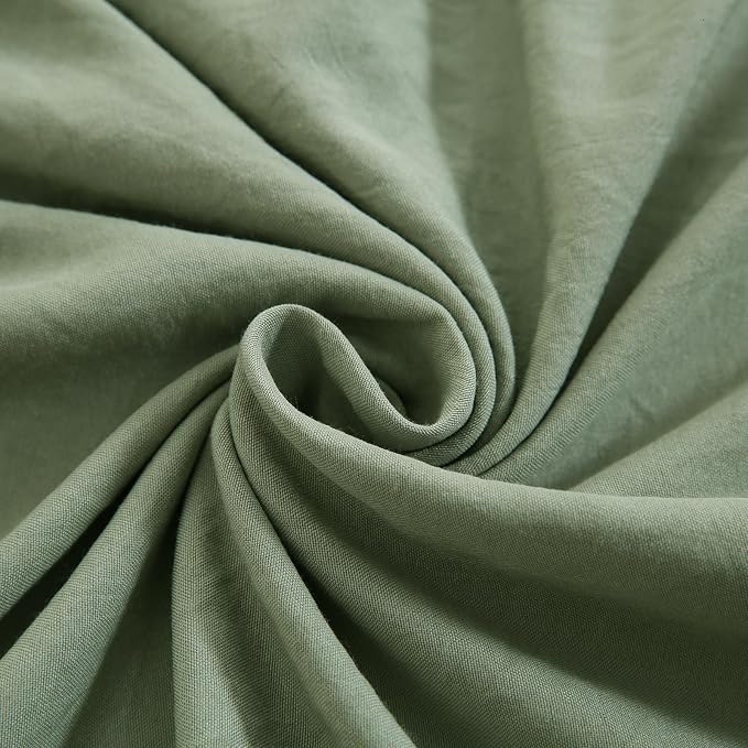 Merryword Avocado Green Pillow Shams Green Ruffle Standard Pillowcases Cute Pillow Cover Set of 2 Shabby Chic Soft Microfiber Pillowcases 2 Pack