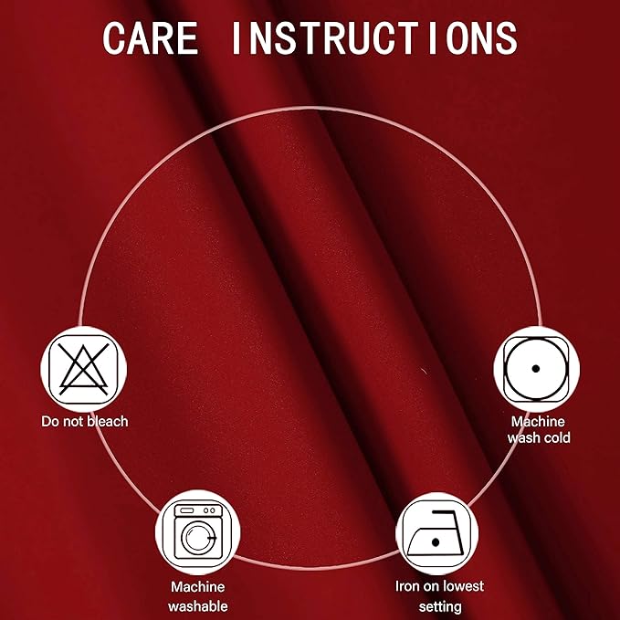 Red Thermal Blackout Curtains/52 x 108 Inch/Set of 2 Panels Room Darkening Curtains for Bedroom