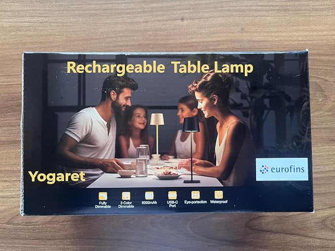Yogaret 2 Pack Rechargeable Table Lamps,Cordless Lamp with 6000mAh Battery Operated, Portable Indoor/Outdoor Table Lamp for Patio Restaurant Home Dinner Dining Kitchen,Waterproof & Wireless | Portable table lights set of 2 wireless battery operated lam...