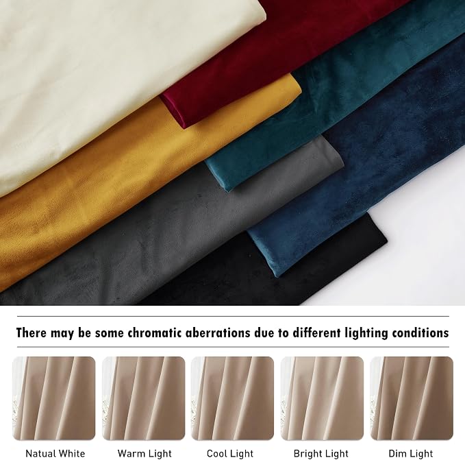 RYB HOME Blush Velvet Curtains 96 inches for Bedroom Living Room Farmhouse | Thermal Insulated,Privacy UV Block,OEKO-TEX Certified,Luxury Window Decor for Dining Room Sliding Door,W52 x L96,2 Panels