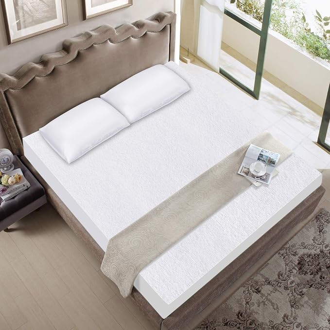 Queen Size Mattress Protector Waterproof,Smooth Top Mattress Cover for Kid | Breathable Skin Friendly and Noiseless Fitted Sheet,Viscose Terry Mattress Protector