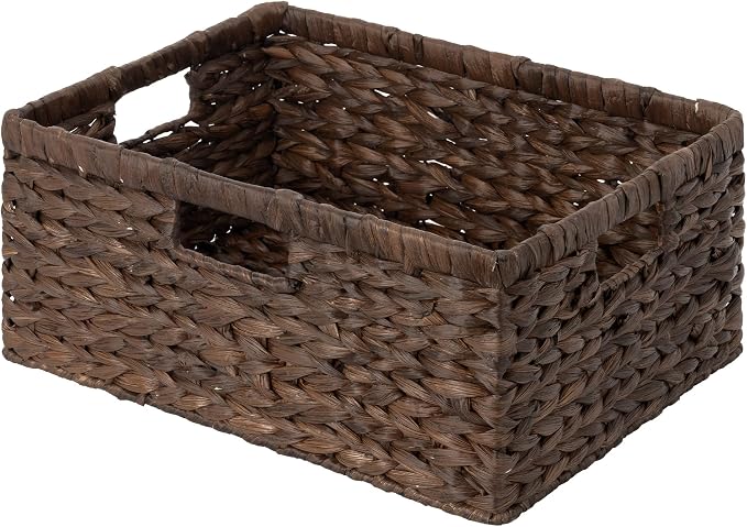 StorageWorks Large Wicker Baskets, Water Hyacinth Woven Baskets, 1-Pack | Large Wicker Baskets for Organizing,Wicker Storage Baskets for Shelves,Shelf Baskets for Organizing with Handle,Pantry Basket