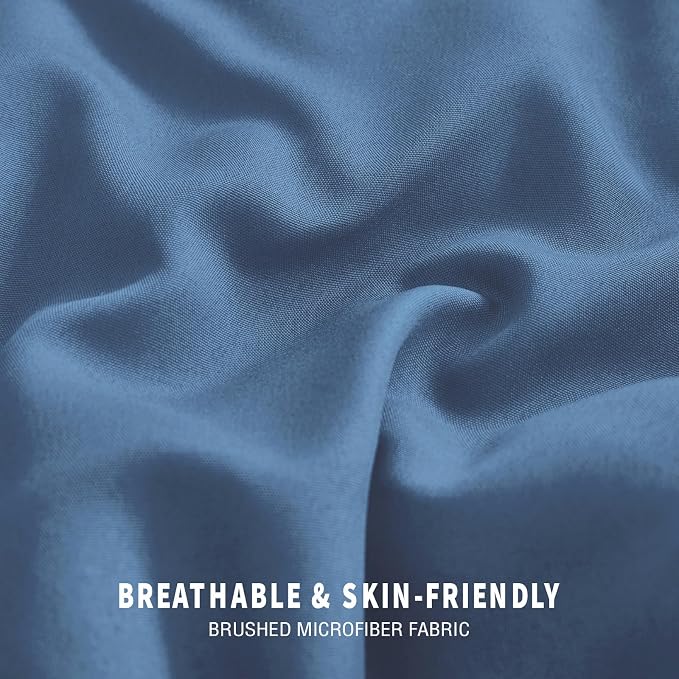 Exclusivo Mezcla Reversible Soft Twin Comforter Set, 2 Pieces | Grayish Blue Lightweight Microfiber Down Alternative Comforters, All-Season Bedding with 1 Pillow Sham