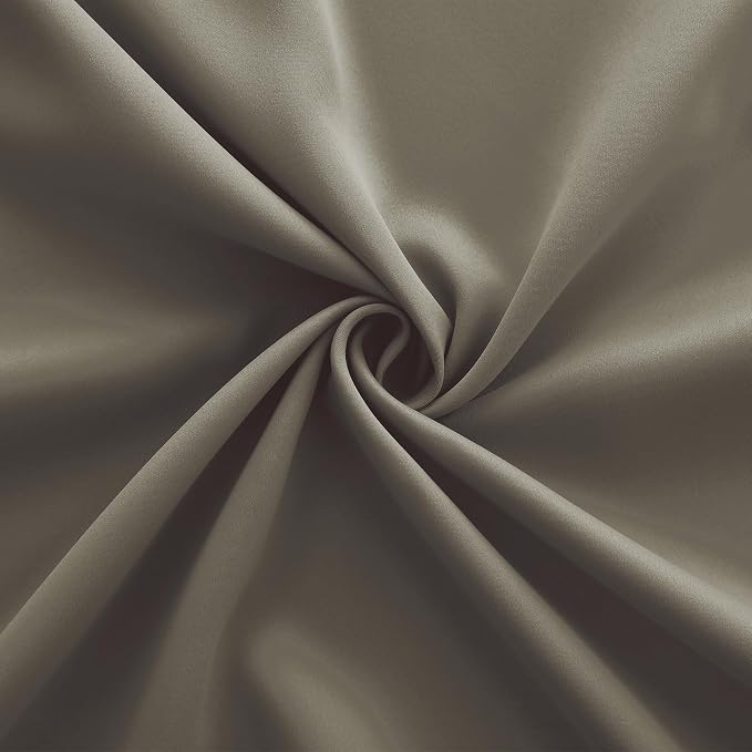 KOUFALL Taupe Curtains 63 Inch Length, Black Out Thermal Insulated Drapes 63 Inches Long for Bedroom, 2 Panel Set, Light Brown