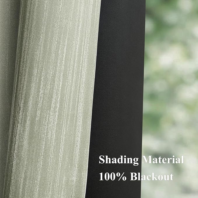 MIULEE Sage Green and Greyish White Ombre Blackout Curtains 52Wx84L | Full Room Darkening,Thermal Insulated,84 Inch Long,Grommet Drapes for Bedroom/Living Room,Modern Window Treatments,Set of 2