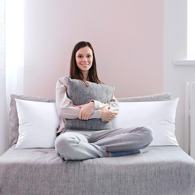 Utopia Bedding Full Body Pillow for Adults (White, 20 x 54 Inch), Long Pillow Insert for Sleeping, Ideal for Side Sleepers (Pack of 6)