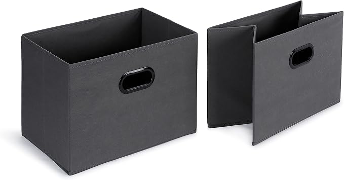 Amazon Basics Freestanding Closet Organizer with Fabric Bins, Drawers and 3 Shelves, Easy to Assemble, Grey, 32.7" x 12.2" x 31"