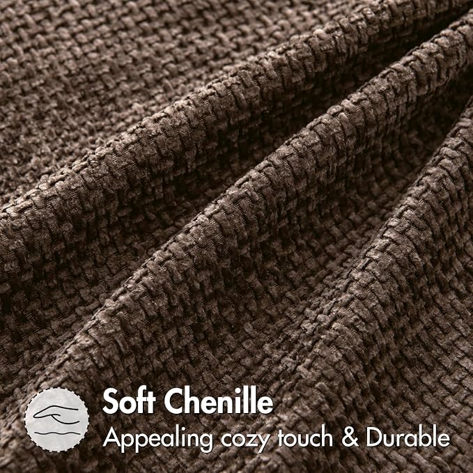 MIULEE Decorative Couch Throw Pillow Covers 16x16 Inch Dark Brown 2 Pack | Modern Boho Accent, Soft Chenille Pillow Covers, Farmhouse Cushion Cases for Home Decor Bed Sofa Living Room