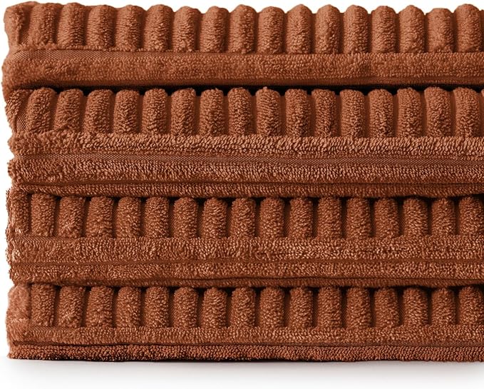 MIULEE Fall Boho Farmhouse Rust Decorative Throw Pillow Covers 18x18 Inch 4 Packs Soft Vintage Pillow Cases Modern Corduroy Patchwork Cushion Covers for Couch Sofa Bed Home Decor, Terracotta