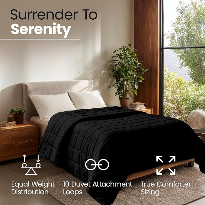 HomeSmart King Size Weighted Blanket 20 lbs, Also Fits California King Beds | Comforting Light Pressure Weight, Generous Overhang, Evenly Distributed Weight, Breathable Soft Fabric, Machine Washable
