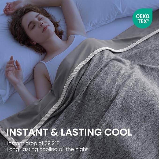 Topcee Cooling Blanket King Size 90"x108" for Hot Sleepers Summer Blanket | Absorbs Heat Cold Summer Blanket for Night Sweats & Menopause Q-Max>0.5 Lightweight Breathable Soft Double-Side Cooling