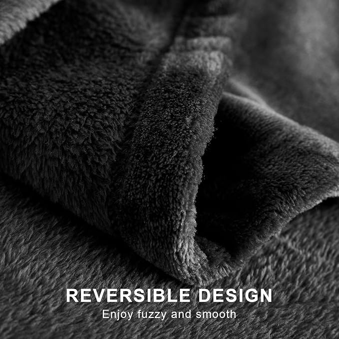 Hansleep Twin Dark Grey Fleece Blanket, Soft Flannel Bed Blanket | Fuzzy Cozy Blanket 60x80 Inches, Multi-use for Bed, Sofa, Couch, Travel, Camping, All Season Warm Lightweight Cover