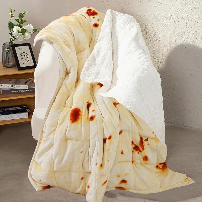 Aemicion Burrito Weighted Blanket for Adults,Queen Size Heavy Blanket 15lbs 60x80in,Soft Sherpa Fleece Washable Blanket as Gifts for Women Men Mon Adults
