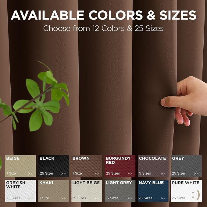 Joydeco Door Curtain Blackout Curtains for Doorway Privacy Closet Drapes | Room Divider Curtains for Bedroom Living Room, Sliding Door Curtains for Open Closet (Brown, 40Wx78L, 1 Panel)