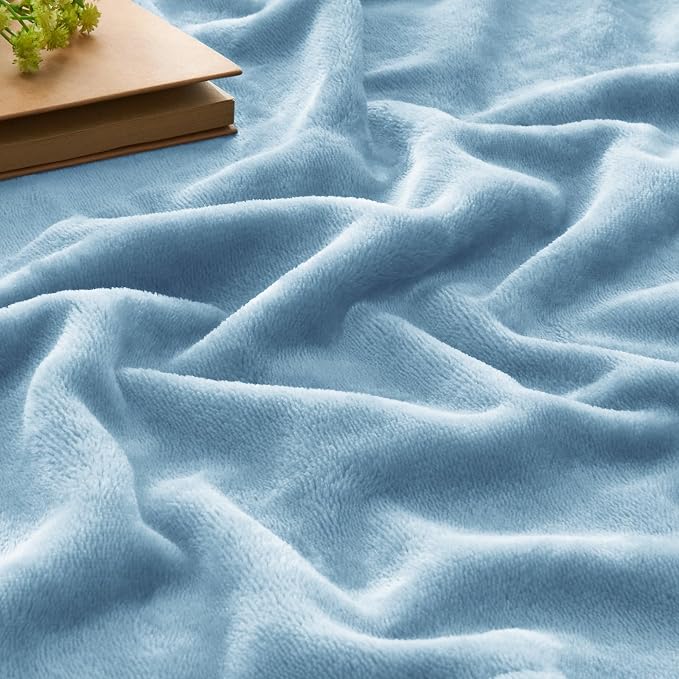 BEDELITE Fleece Blanket Soft Plush Throw for Couch Washed Blue 50"x60" | Ultra Soft Fleece, Plush Microfiber, Lightweight Warmth, All Season Comfort, Fade Resistant, Machine Washable, Couch Sofa Bed