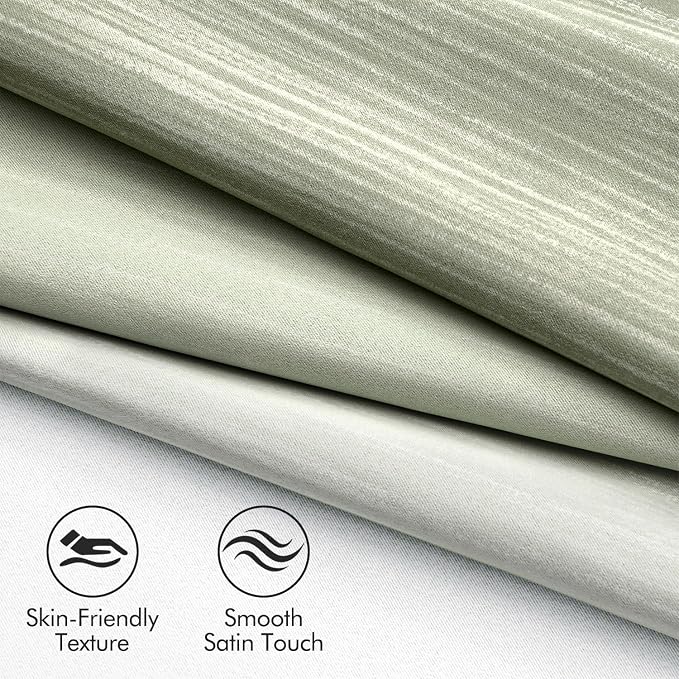 MIULEE Sage Green and Greyish White Ombre Blackout Curtains 52Wx72L | Full Room Darkening,Thermal Insulated,72 Inch Long,Grommet Drapes for Bedroom/Living Room,Modern Window Treatments,Set of 2