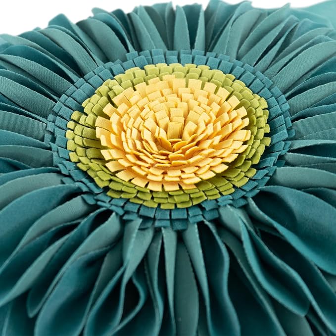 OiseauVoler 3D Sunflower Throw Pillow Cover Decorative Handmade Cushion Cover Case for Home Sofa Car Bed Room Decor 18 x 18 Inch