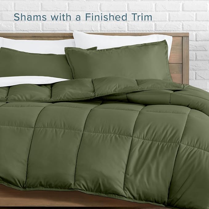 Bare Home Comforter Set - 1800 Ultra Soft (Twin/Twin XL, Cypress Green) | All-Season, Breathable, Hypoallergenic, Premium 1800, Warm, Cozy