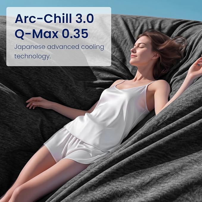 Topcee Cooling Blanket Queen Size 90"x90" for Hot Sleepers Summer Blanket | Absorbs Heat Cold Summer Blanket for Night Sweats & Menopause Q-Max>0.5 Lightweight Breathable Soft Double-Side Cooling