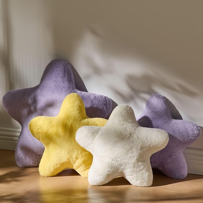 Set of 2 Room Decor Home Decor Throw Pillows Star Pillow Couch Pillows Decorative Pillows Bed Pillows Cute Pillows,Yellow 15"