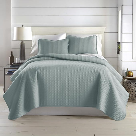 Southshore Fine Living, Inc. Quilts, Queen Size/Full Quilt Bedding Set, Stain & Pet Hair Resistant Bedding, Coverlet Full/Queen Size Bedspread, Soft Microfiber with 2 Pillow Shams, Steel Blue