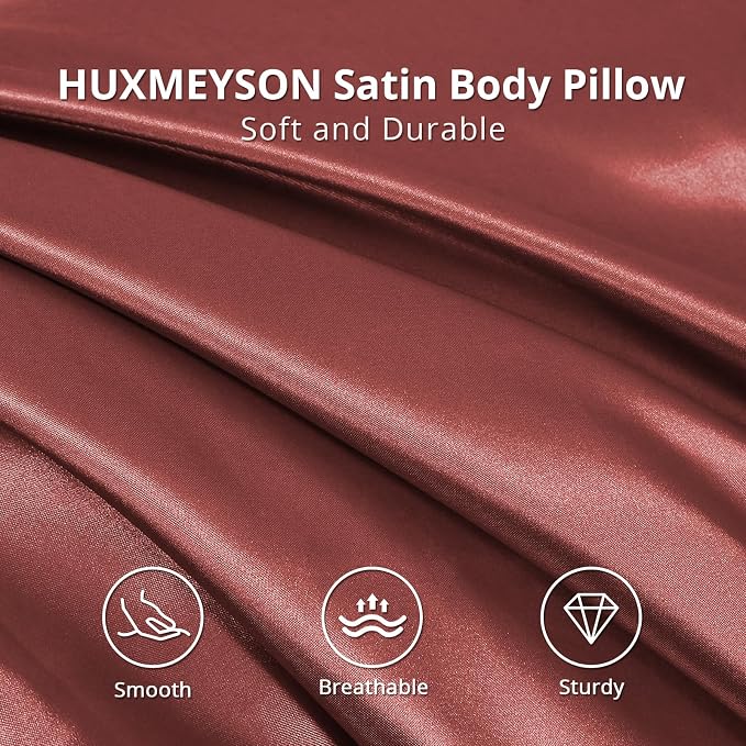 Body Pillow with Satin Pillowcase, Body Pillow for Adults | 20"x54", Removable Cover, OEKO-TEX Certified Down Alternative Filling,Washing Machine