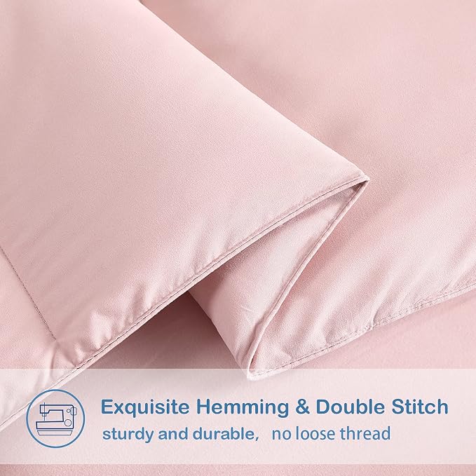 EASELAND Oversized King Down Alternative Comforter, Pink, 98x116 | Quilted Duvet Insert for All Seasons, Soft Lightweight Bedding with Corner Tabs, Breathable Machine Washable Hotel Quality