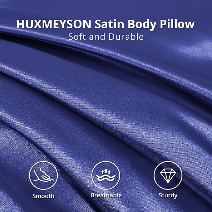 Body Pillow with Satin Pillowcase, Body Pillow for Adults, Navy Blue