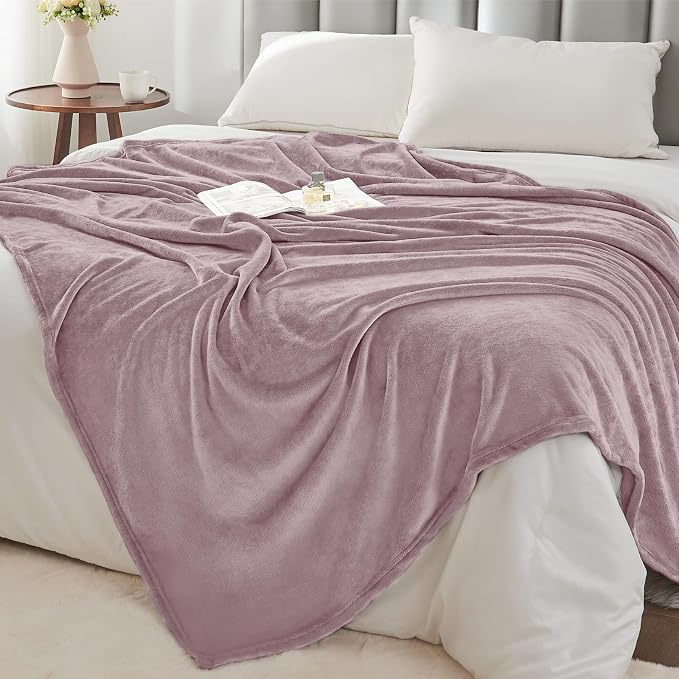 BEDELITE Fleece Blanket Soft Plush Twin Size Blanket Dusky Violet 60"x80" | Ultra Soft Fleece, Plush Microfiber, Lightweight Warmth, All Season Comfort, Fade Resistant, Machine Washable, Couch Sofa Bed