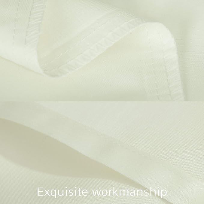 NTBAY Queen Egyptian Cotton Sateen Pillowcases, Set of 2, Ivory | 500 Thread Count Egyptian Cotton Sateen with Envelope Closure, 2 Pack 20 x 30 Inch Pillowcases, Insert Not Included