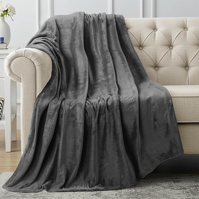 Utopia Bedding Soft Fleece Bed Blanket Throw XL Size Grey (50x70 Inch) | Microfiber Plush Warm Lightweight Breathable Cozy Blanket Anti-Static, All Season Use, Gift for Women and Men