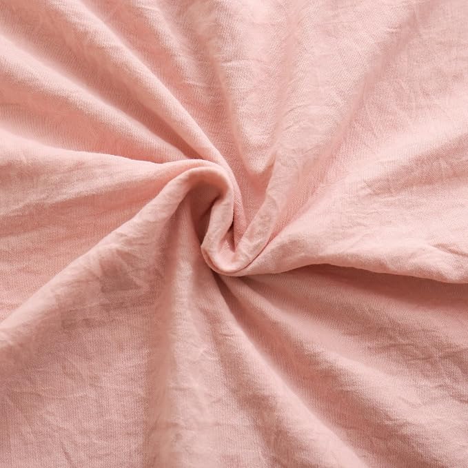 Merryword Pink Pillow Shams Pink and White Reversible King Pillowcases Cute Pillow Cover Set of 2 Soft Shabby Chic Ruffled Pillowcases 2 Pack (King (20''x36''), Pink White)