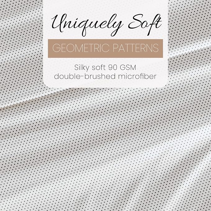 Linen Market Double-Brushed Patterned Microfiber Twin Sheet Set 3 Piece – Oeko-TEX Certified Ultra Soft & Wrinkle-Free - 16" Deep Pocket Sheets - Easy Care Twin Size - Stippled Gray