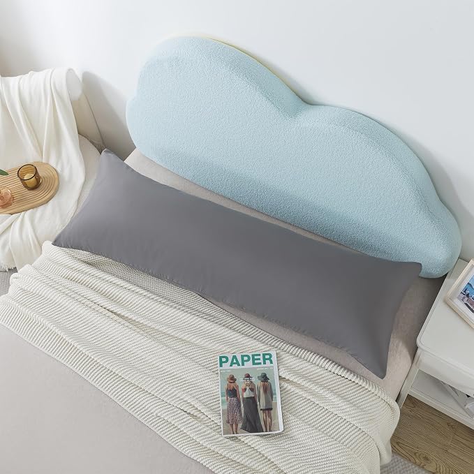 Ubauba Memory Foam Body Pillow with Cover, Full Large Body Pillows Insert for Adults with Envelope Closure Pillowcase, Firm & Fluffy Long Bed Pillows for Sleeping (20x54 inch, Dark Grey)