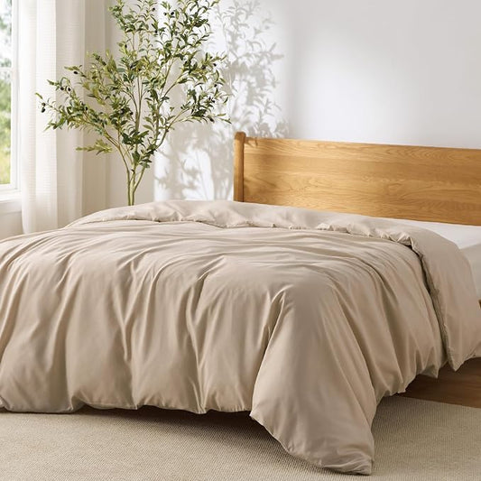 Bedsure Duvet Cover King Size, 1Pc Soft Double Brushed Bedding, Light Brown | For Kids & Adults, 104"x90", Only 1 Comforter Cover, No Pillow Shams, Hotel Luxury, Breathable, Lightweight, Zipper Closure