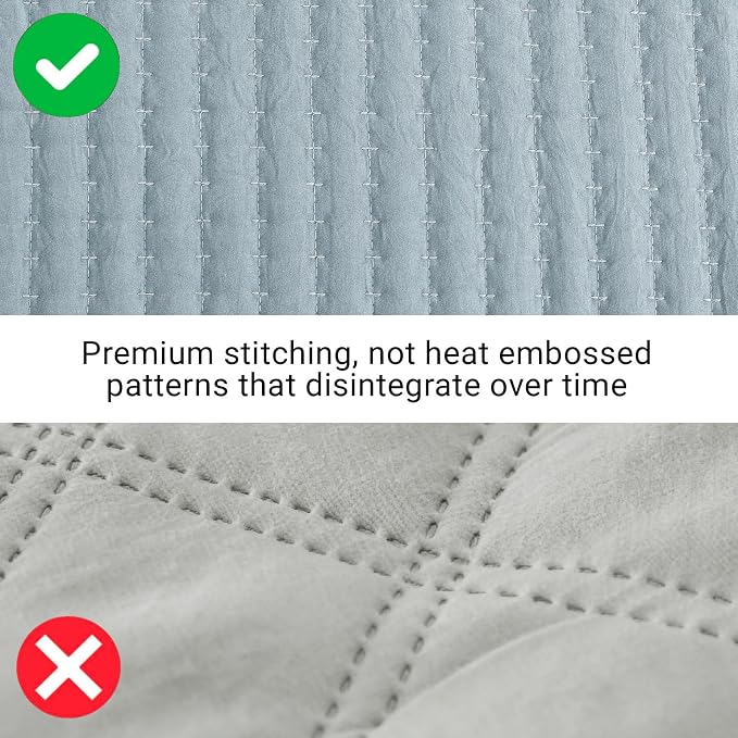 King Size Quilt-Lightweight Bedspreads Sky Blue King Quilt Bedding Set | Soft Coverlet with 2 Pillow Shams for All Seasons, Suitable for Bed, Couch, 3 Pieces, 106"x94"