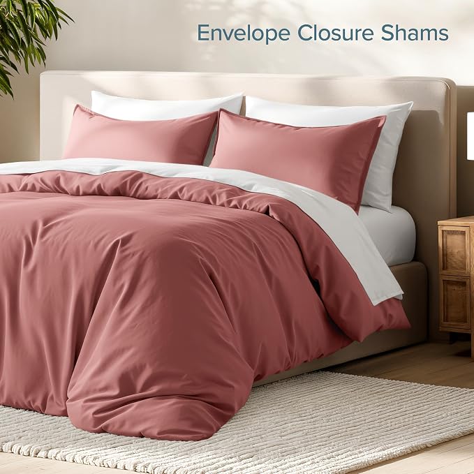 Bare Home Duvet Cover Set 1800 Ultra-Soft (King, Dusty Rose) | Lightweight, Cooling, Breathable, Premium 1800 Ultra-Soft, All-Season
