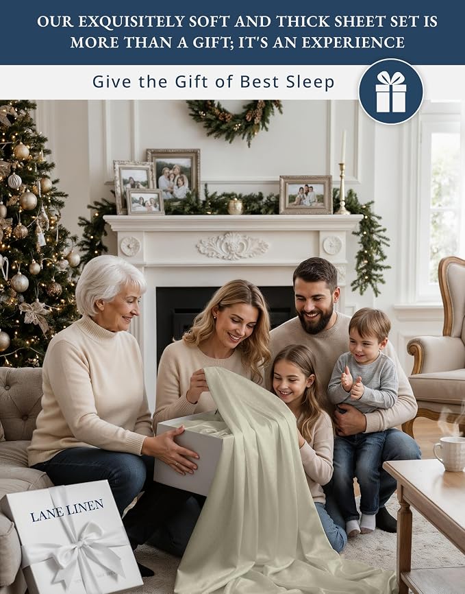 LANE LINEN 100% Cotton Twin Sheets 100% Egyptian Cotton Sateen - Linen | Twin Mattress Sheets - 3-Piece Set, Ideal For Dorms And Guest Beds, For A Luxurious Night's Sleep, Luxe Sheen,