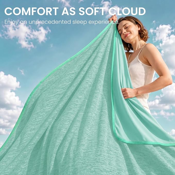 Topcee Cooling Blanket Throw 50"x70" for Hot Sleepers Summer Blanket | Absorbs Heat Cold Summer Blanket for Night Sweats & Menopause Q-Max>0.5 Lightweight Breathable Soft Double-Side Cooling