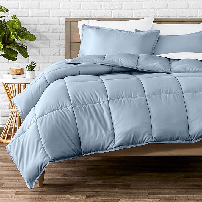 Bare Home Comforter Set - Cal King Size - Ultra-Soft - Goose Down Alternative - Premium 1800 Series - All Season Warmth (Cal King, Dusty Blue)
