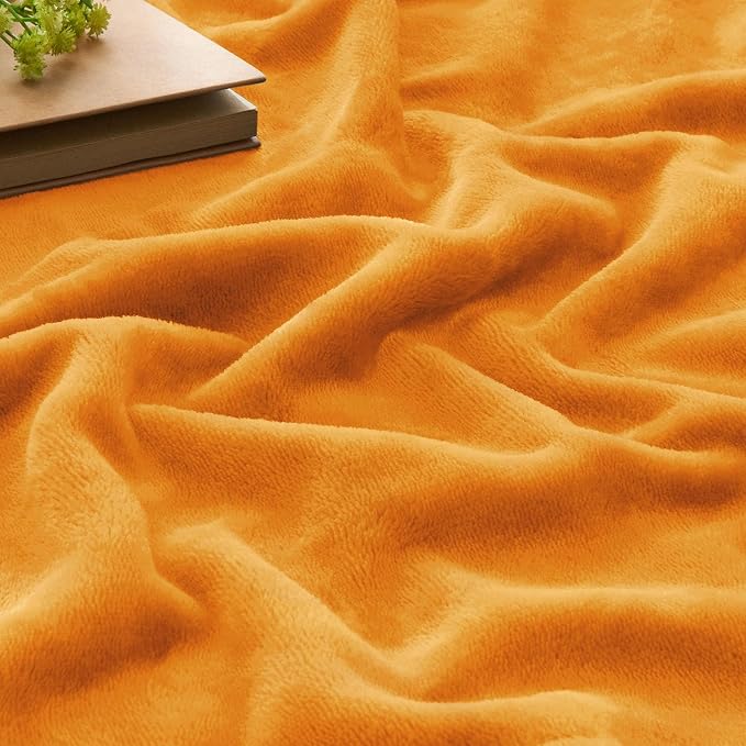 BEDELITE Fleece Blanket Soft Fall Queen Bed Blanket Burnt Orange 90"x90" | Ultra Soft Fleece, Plush Microfiber, Lightweight Warmth, Fall Decor, Fade Resistant, Machine Washable,Perfect for Bed