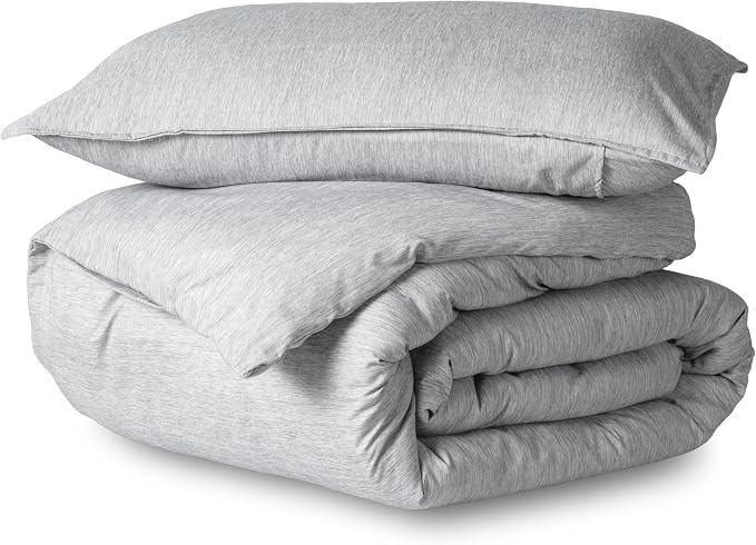 Bare Home Duvet Cover Set 1800 Ultra-Soft (Twin/Twin XL, Heathered Pewter) | Lightweight, Cooling, Breathable, Premium 1800 Ultra-Soft, All-Season