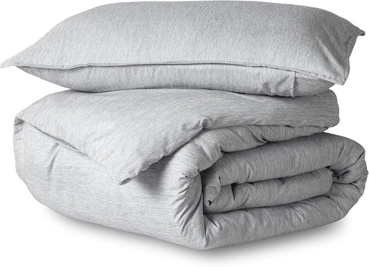 Bare Home Duvet Cover Set 1800 Ultra-Soft (Twin/Twin XL, Heathered Pewter) | Lightweight, Cooling, Breathable, Premium 1800 Ultra-Soft, All-Season